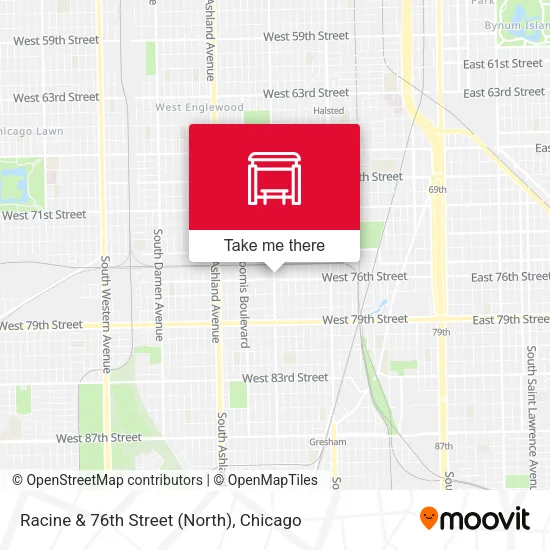 Racine & 76th Street (North) map