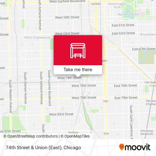 74th Street & Union (East) map