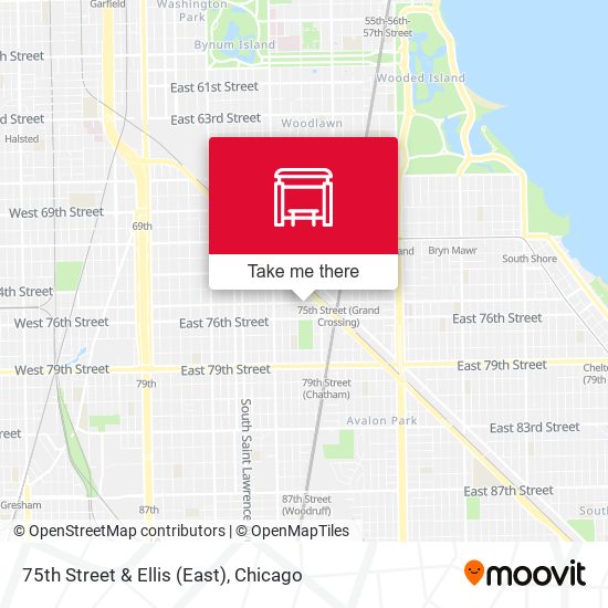 75th Street & Ellis (East) map