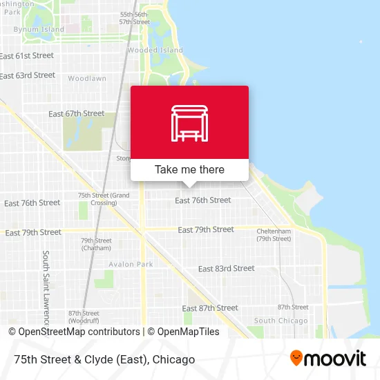 75th Street & Clyde (East) map