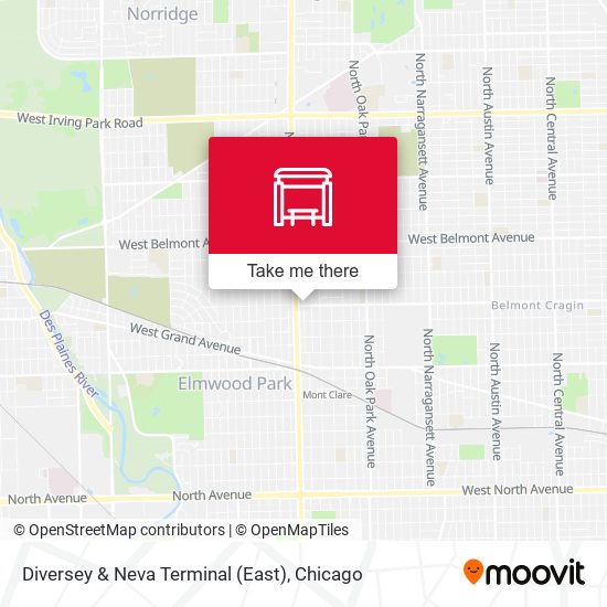 Diversey & Neva Terminal (East) map