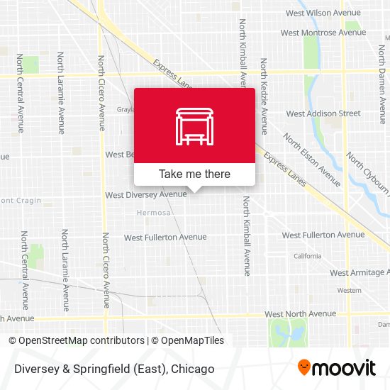 Diversey & Springfield (East) map