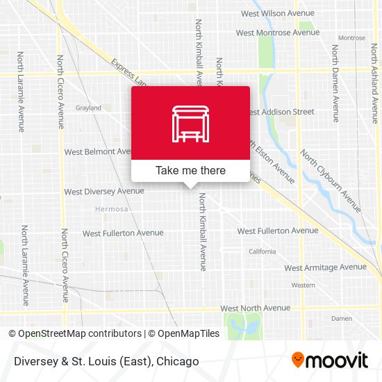 Diversey & St. Louis (East) map