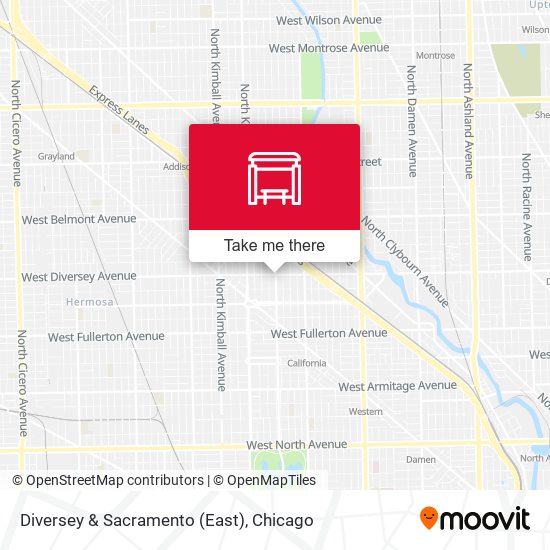 Diversey & Sacramento (East) map