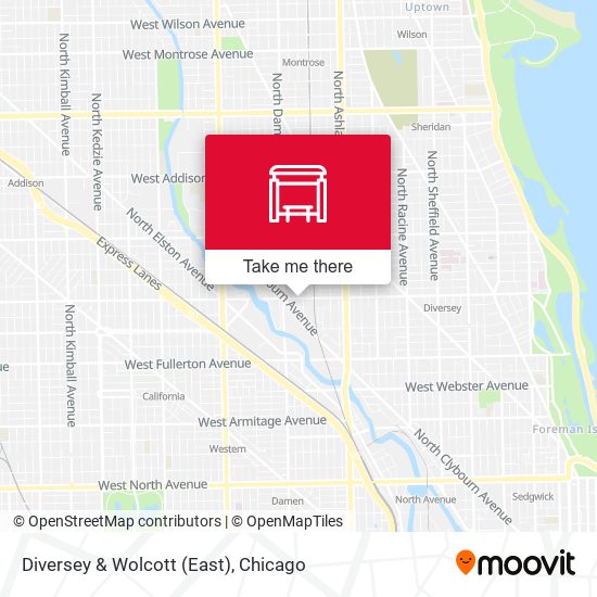 Diversey & Wolcott (East) map