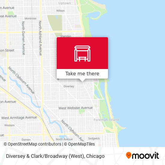 Mapa de Diversey & Clark / Broadway (West)