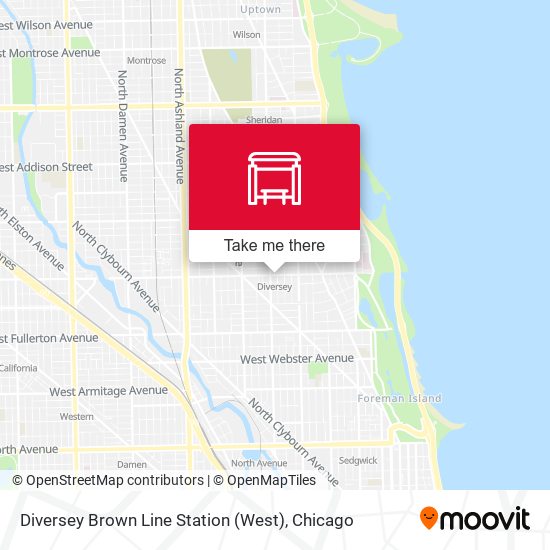 Diversey Brown Line Station (West) map