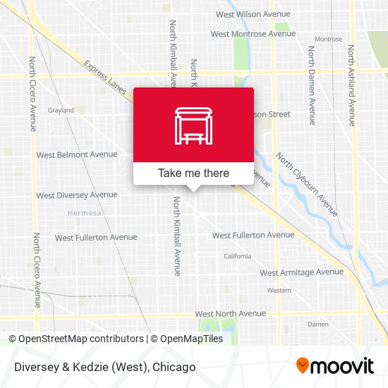 Diversey & Kedzie (West) map