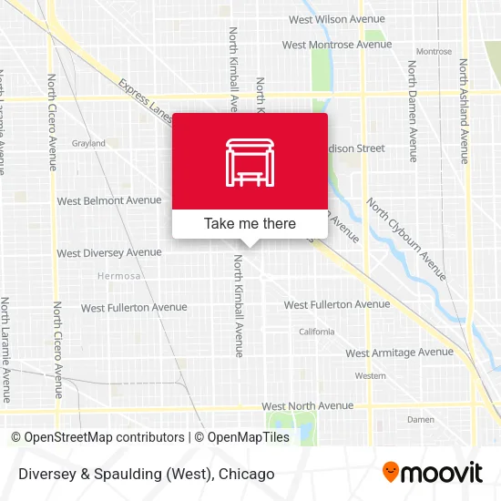 Diversey & Spaulding (West) map