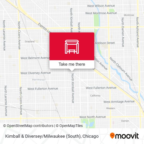 Kimball & Diversey / Milwaukee (South) map