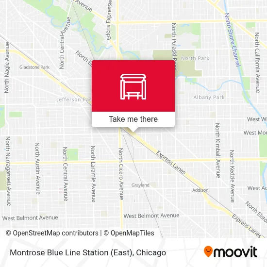 Montrose Blue Line Station (East) map