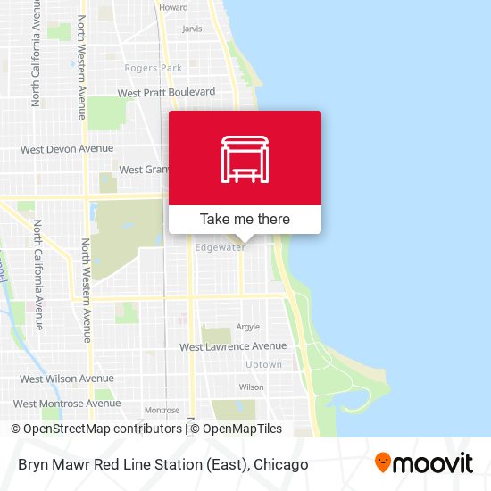 Bryn Mawr Red Line Station (East) map