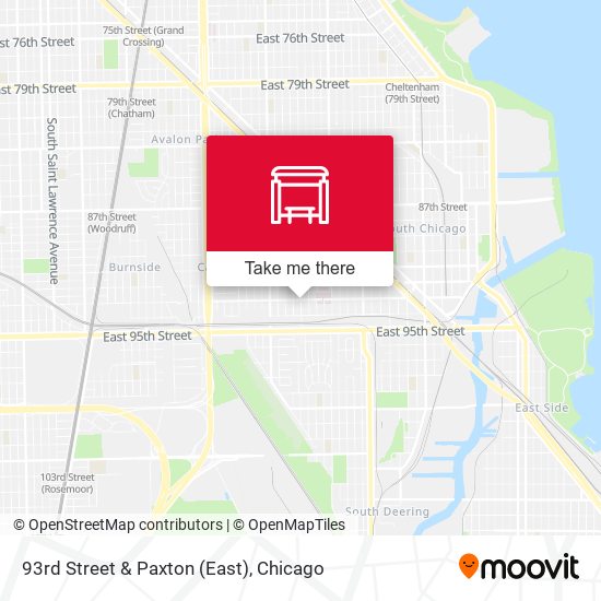 93rd Street & Paxton (East) map