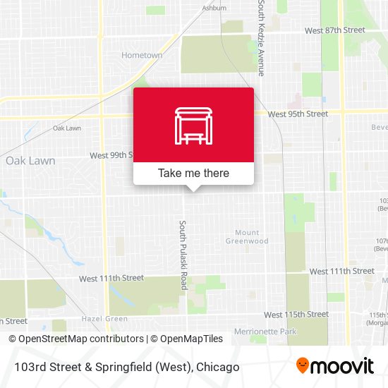 103rd Street & Springfield (West) map