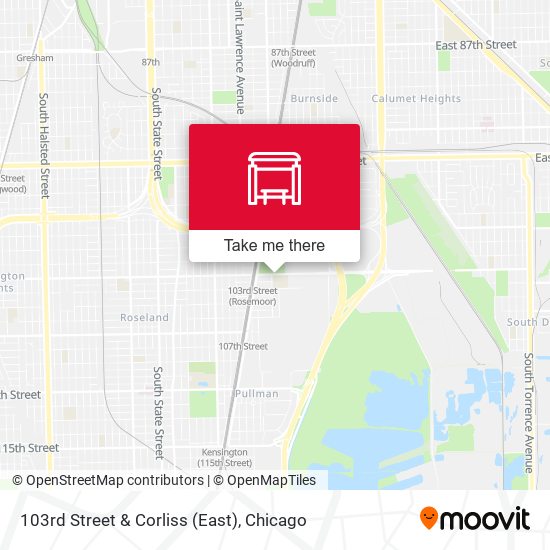 103rd Street & Corliss (East) map