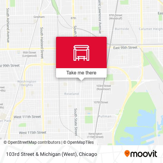 103rd Street & Michigan (West) map