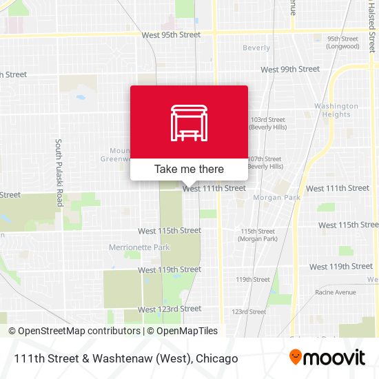 111th Street & Washtenaw (West) map