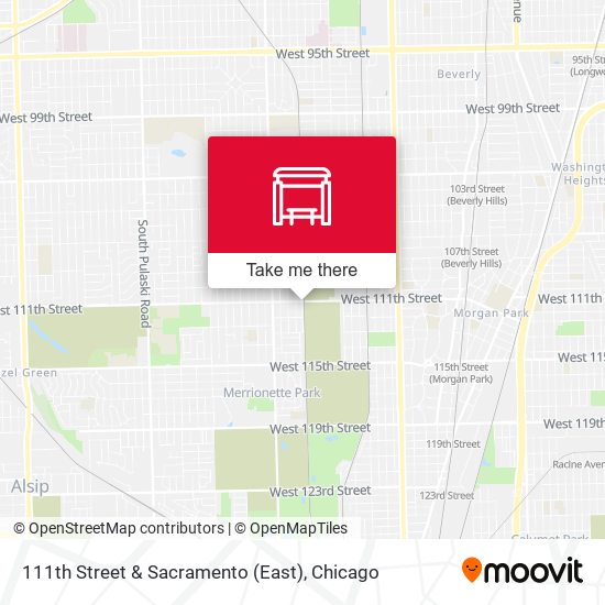 111th Street & Sacramento (East) map