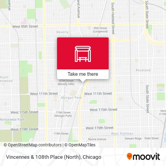 Vincennes & 108th Place (North) map