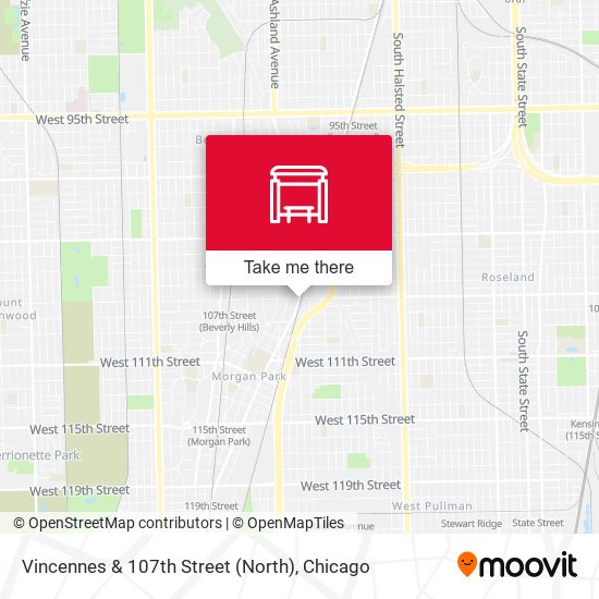 Vincennes & 107th Street (North) map