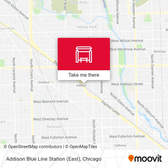 Addison Blue Line Station (East) map