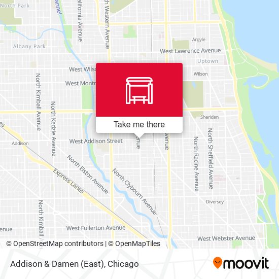 Addison & Damen (East) map