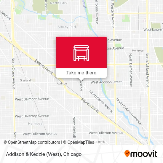 Addison & Kedzie (West) map