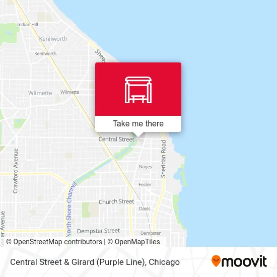 Central Street & Girard (Purple Line) map