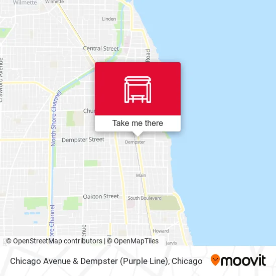 Mapa de Chicago Avenue & Dempster (Purple Line)