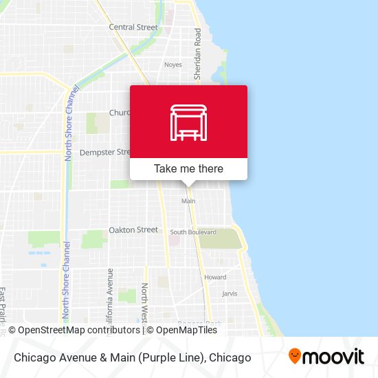 Chicago Avenue & Main (Purple Line) map