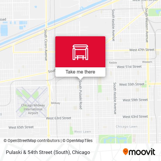 Pulaski & 54th Street (South) map