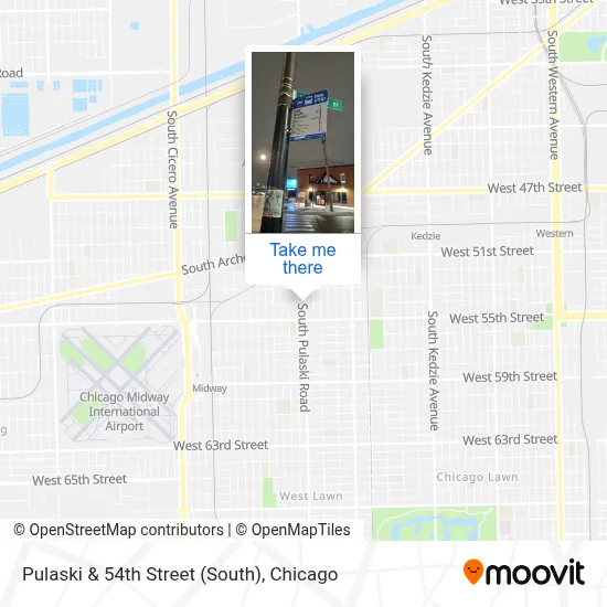 Pulaski & 54th Street (South) map