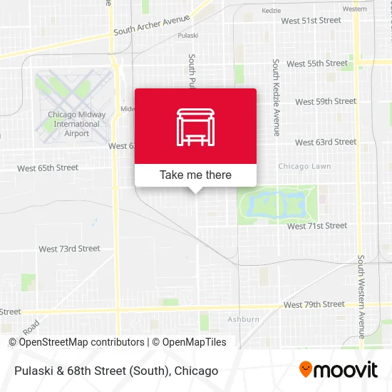 Pulaski & 68th Street (South) map