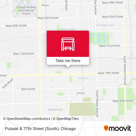 Pulaski & 77th Street (South) map