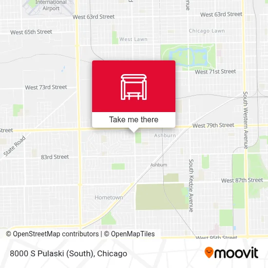 8000 S Pulaski (South) map