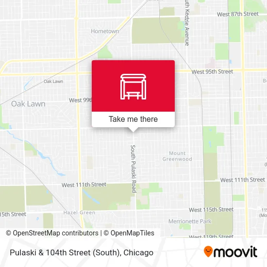Pulaski & 104th Street (South) map