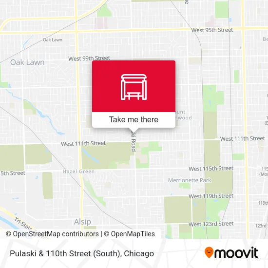 Pulaski & 110th Street (South) map