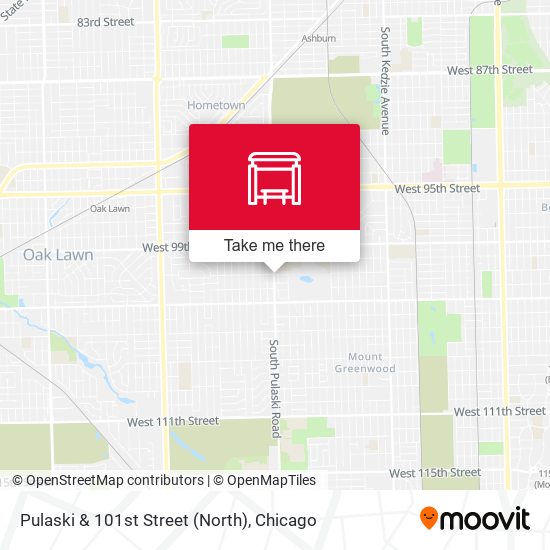 Pulaski & 101st Street (North) map