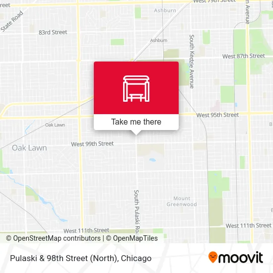 Pulaski & 98th Street (North) map