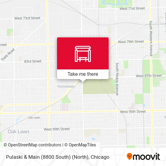 Pulaski & Main (8800 South) (North) map
