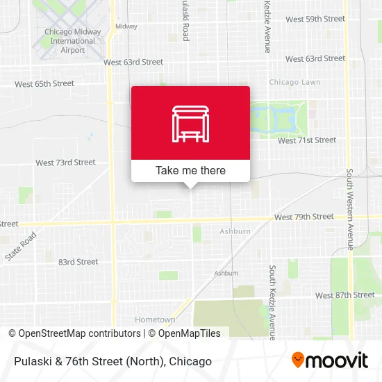 Pulaski & 76th Street (North) map