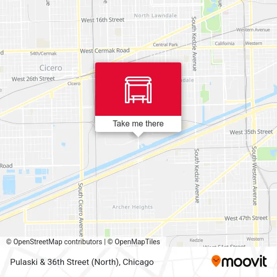Pulaski & 36th Street (North) map
