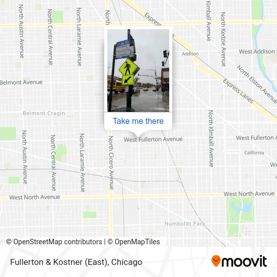 Fullerton & Kostner (East) map