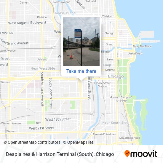 Desplaines & Harrison Terminal (South) map