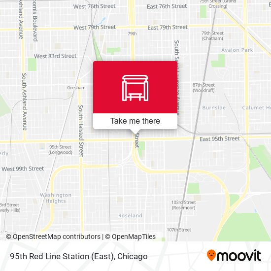 95th Red Line Station (East) map