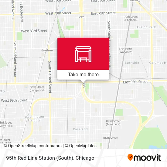 95th Red Line Station (South) map
