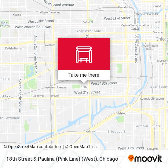 Mapa de 18th Street & Paulina (Pink Line) (West)
