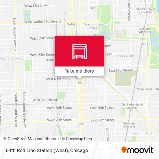 69th Red Line Station (West) map