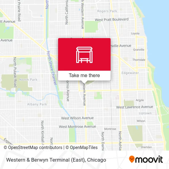 Western & Berwyn Terminal (East) map
