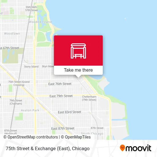 75th Street & Exchange (East) map